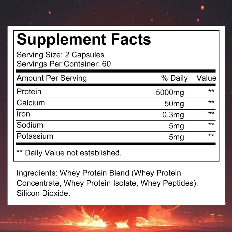 Whey Protein Supplement - Contains 5000mg Of Protein - Supports Recovery, Balanced Muscle , Gluten Free