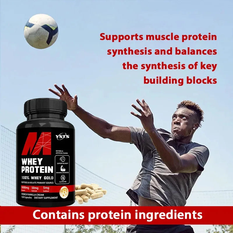 Whey Protein Supplement - Contains 5000mg Of Protein - Supports Recovery, Balanced Muscle , Gluten Free