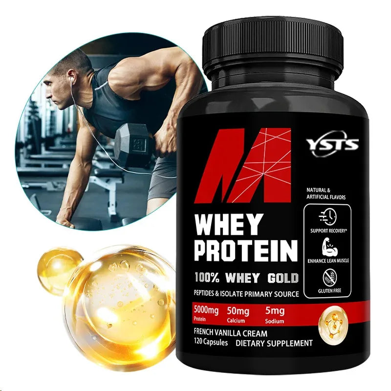 Whey Protein Supplement - Contains 5000mg Of Protein - Supports Recovery, Balanced Muscle , Gluten Free